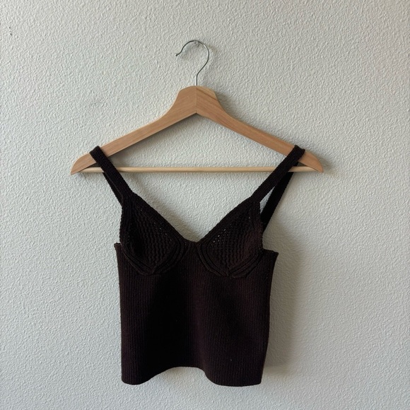 Isa Boulder Tops - ISA boulder chocolate brown knit tank top